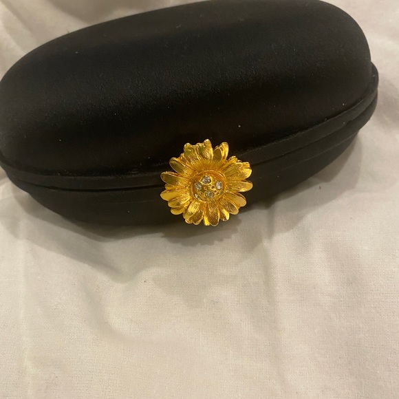 Escada Bags Escada Hard Shell Evening Bag Black Satin Gold Chain